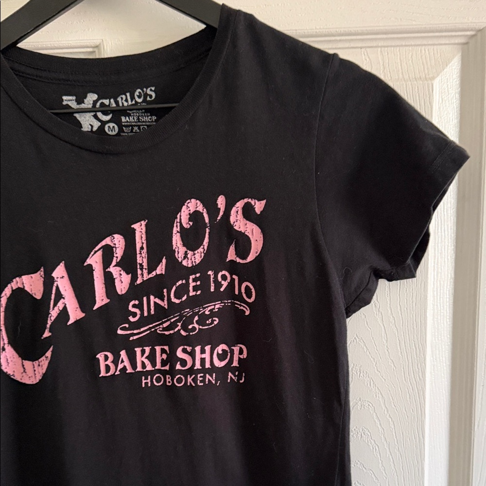 Black Short Sleeve Tee with Pink Graphic - Picture 4 of 8